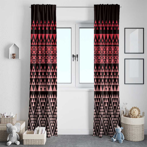 Maori Niho Taniwha Te Wheiao Window Curtain Terracotta - Aussie Hoodie