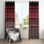 Maori Niho Taniwha Te Wheiao Window Curtain Terracotta - Aussie Hoodie