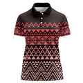 Maori Niho Taniwha Te Wheiao Women Polo Shirt Terracotta - Aussie Hoodie