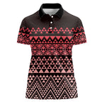 Maori Niho Taniwha Te Wheiao Women Polo Shirt Terracotta - Aussie Hoodie