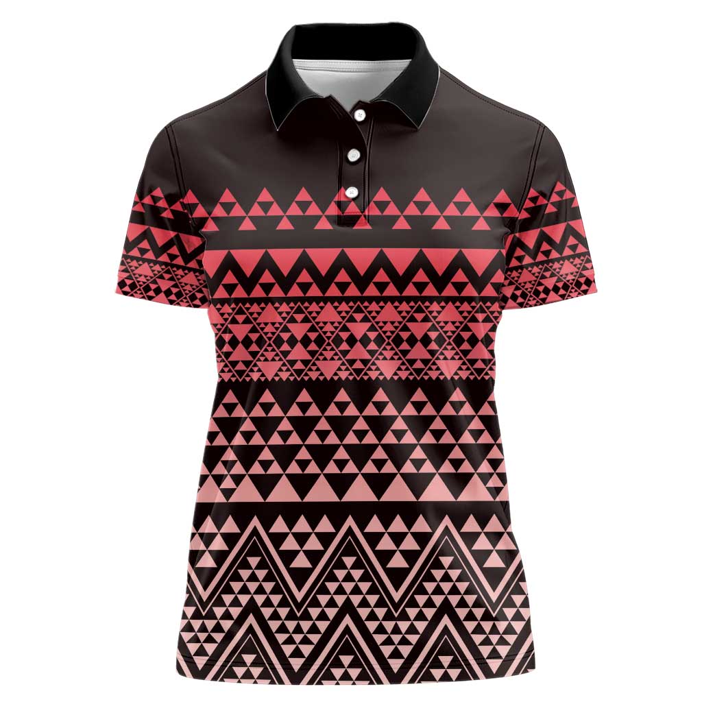 Maori Niho Taniwha Te Wheiao Women Polo Shirt Terracotta - Aussie Hoodie