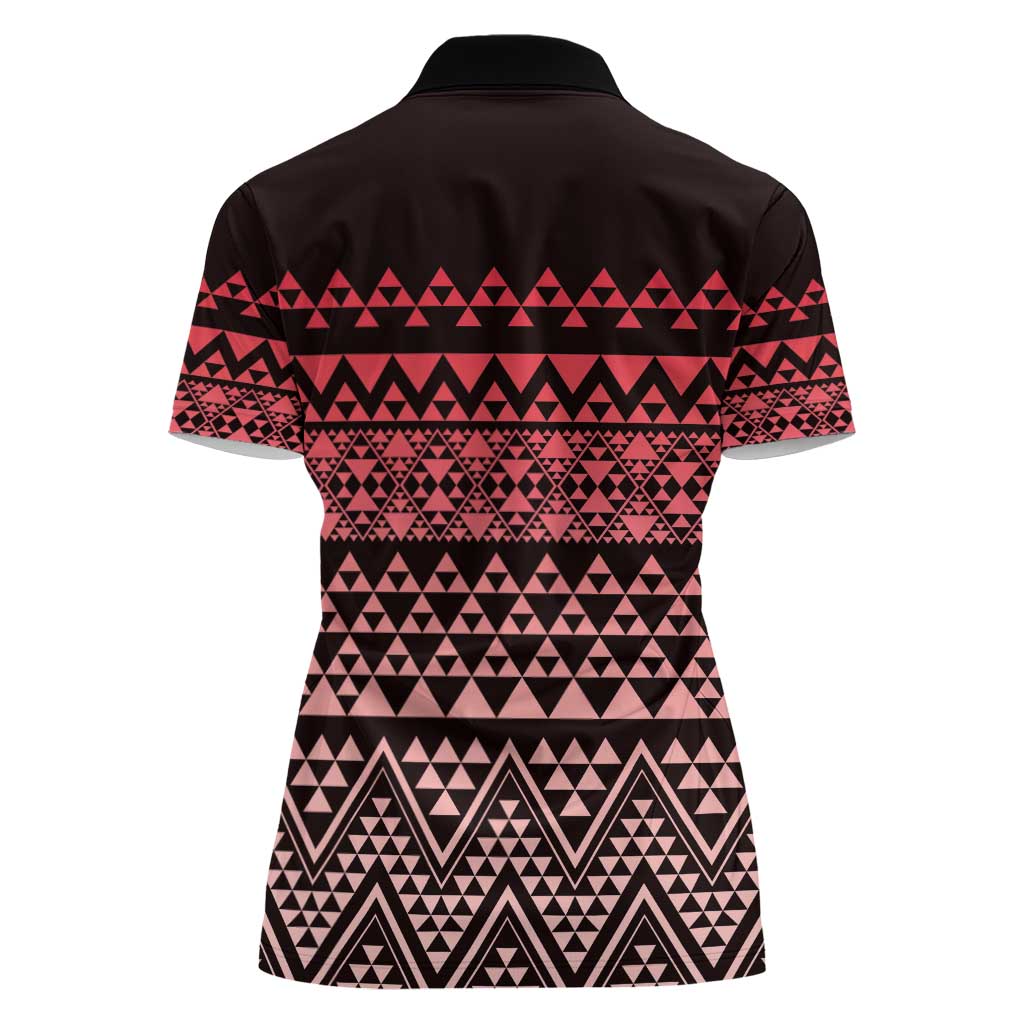 Maori Niho Taniwha Te Wheiao Women Polo Shirt Terracotta - Aussie Hoodie