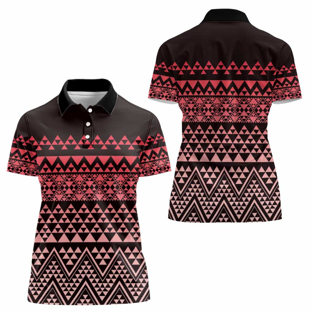 Maori Niho Taniwha Te Wheiao Women Polo Shirt Terracotta - Aussie Hoodie