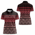 Maori Niho Taniwha Te Wheiao Women Polo Shirt Terracotta - Aussie Hoodie