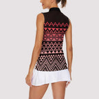 Maori Niho Taniwha Te Wheiao Women Sleeveless Polo Shirt Terracotta - Aussie Hoodie