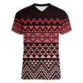 Maori Niho Taniwha Te Wheiao Women V-Neck T-Shirt Terracotta - Aussie Hoodie