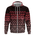 Maori Niho Taniwha Te Wheiao Zip Hoodie Terracotta - Aussie Hoodie