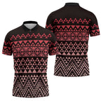 Maori Niho Taniwha Te Wheiao Zipper Polo Shirt Terracotta - Aussie Hoodie