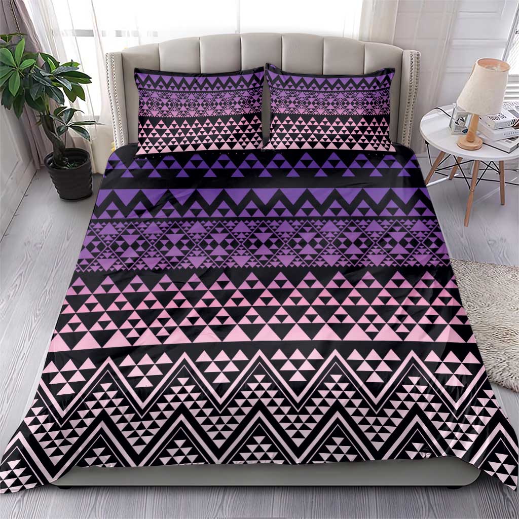 Maori Niho Taniwha Te Wheiao Bedding Set Waiporoporo - Aussie Hoodie