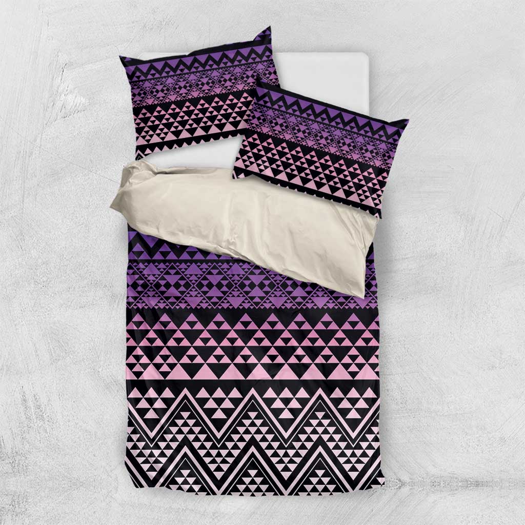 Maori Niho Taniwha Te Wheiao Bedding Set Waiporoporo - Aussie Hoodie