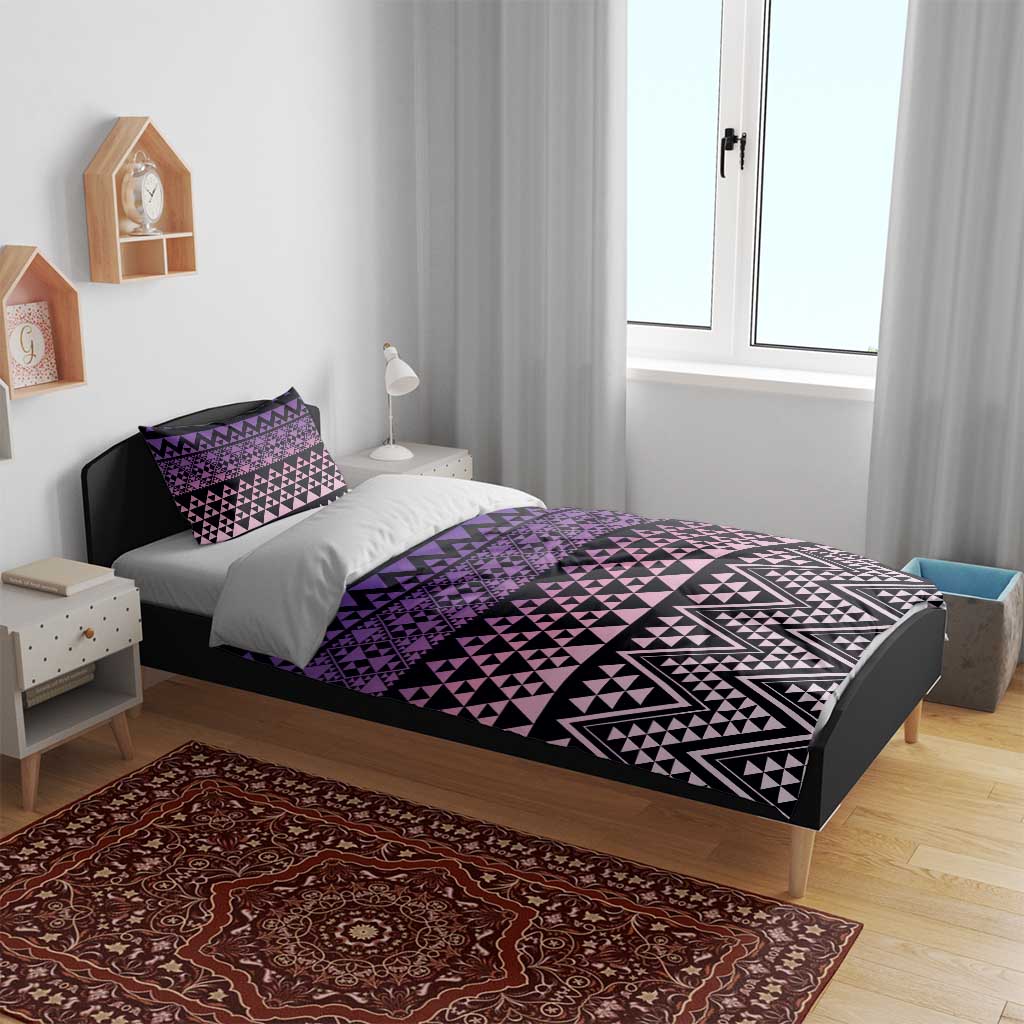 Maori Niho Taniwha Te Wheiao Bedding Set Waiporoporo - Aussie Hoodie