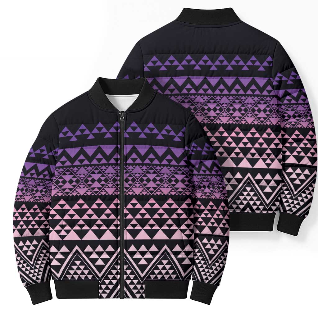 Maori Niho Taniwha Te Wheiao Bomber Puffer Jacket Waiporoporo - Aussie Hoodie