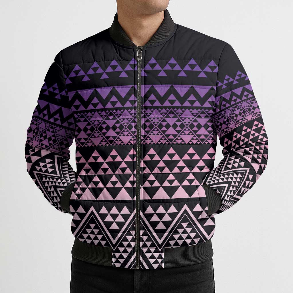 Maori Niho Taniwha Te Wheiao Bomber Puffer Jacket Waiporoporo - Aussie Hoodie