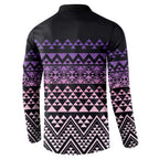 Maori Niho Taniwha Te Wheiao Button Sweatshirt Waiporoporo - Aussie Hoodie