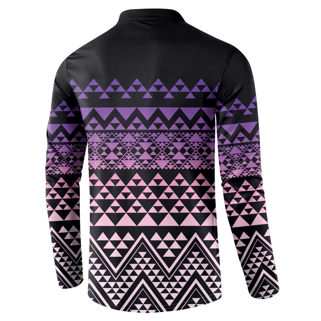 Maori Niho Taniwha Te Wheiao Button Sweatshirt Waiporoporo - Aussie Hoodie