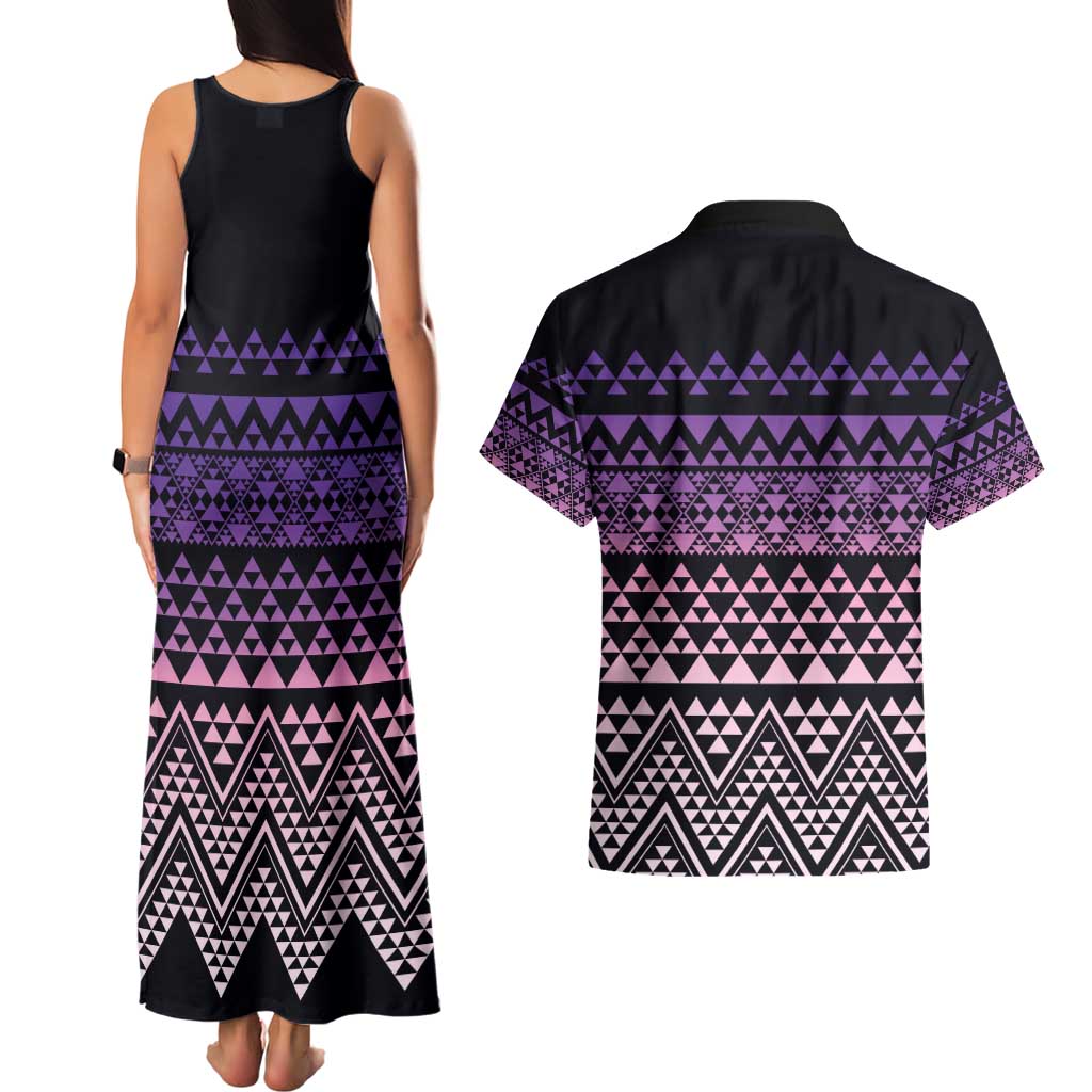 Maori Niho Taniwha Te Wheiao Couples Matching Tank Maxi Dress and Hawaiian Shirt Waiporoporo - Aussie Hoodie