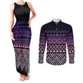 Maori Niho Taniwha Te Wheiao Couples Matching Tank Maxi Dress and Long Sleeve Button Shirt Waiporoporo - Aussie Hoodie