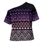 Maori Niho Taniwha Te Wheiao Cross Shoulder Shirt Waiporoporo - Aussie Hoodie