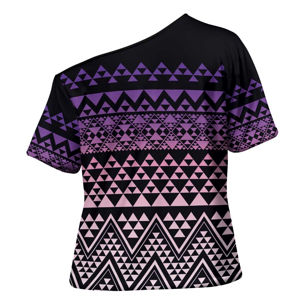 Maori Niho Taniwha Te Wheiao Cross Shoulder Shirt Waiporoporo - Aussie Hoodie