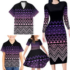 Maori Niho Taniwha Te Wheiao Family Matching Long Sleeve Bodycon Dress and Hawaiian Shirt Waiporoporo - Aussie Hoodie