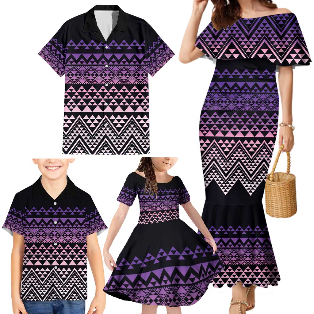 Maori Niho Taniwha Te Wheiao Family Matching Mermaid Dress and Hawaiian Shirt Waiporoporo - Aussie Hoodie