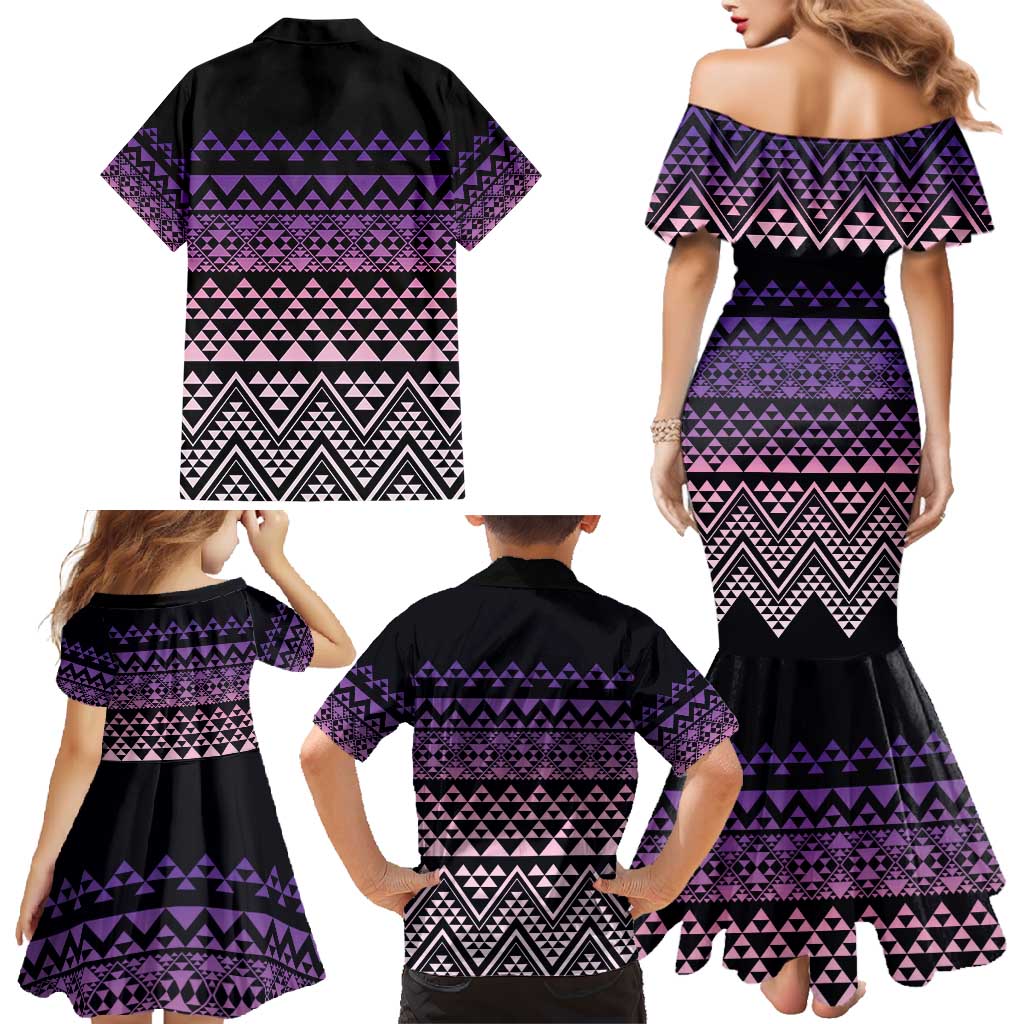 Maori Niho Taniwha Te Wheiao Family Matching Mermaid Dress and Hawaiian Shirt Waiporoporo - Aussie Hoodie