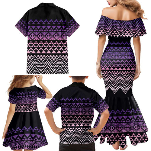 Maori Niho Taniwha Te Wheiao Family Matching Mermaid Dress and Hawaiian Shirt Waiporoporo - Aussie Hoodie