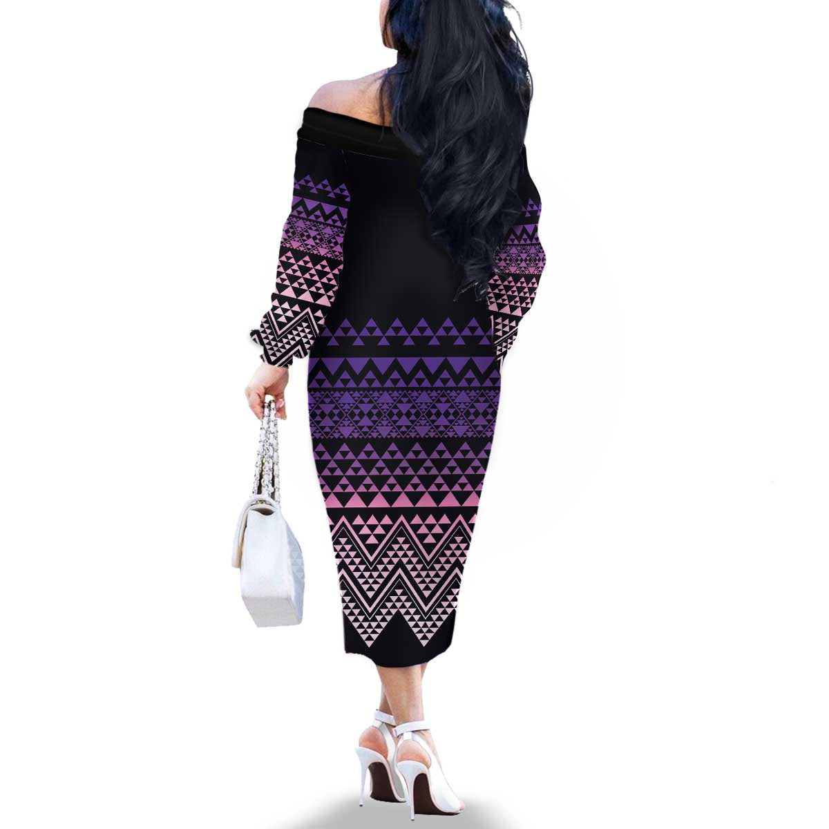Maori Niho Taniwha Te Wheiao Family Matching Off The Shoulder Long Sleeve Dress and Hawaiian Shirt Waiporoporo - Aussie Hoodie