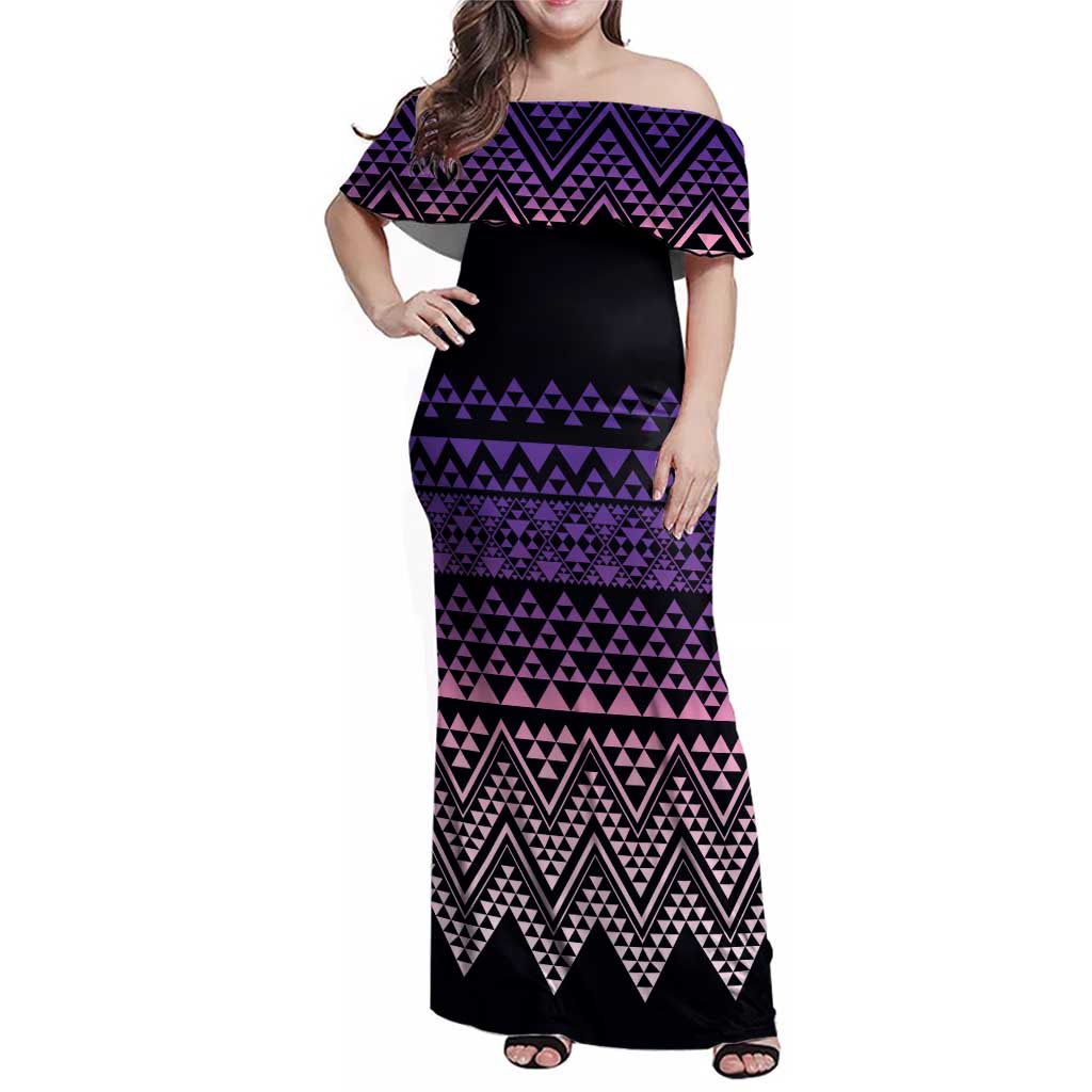 Maori Niho Taniwha Te Wheiao Family Matching Off Shoulder Maxi Dress and Hawaiian Shirt Waiporoporo - Aussie Hoodie