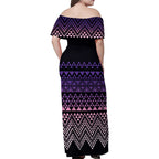 Maori Niho Taniwha Te Wheiao Family Matching Off Shoulder Maxi Dress and Hawaiian Shirt Waiporoporo - Aussie Hoodie