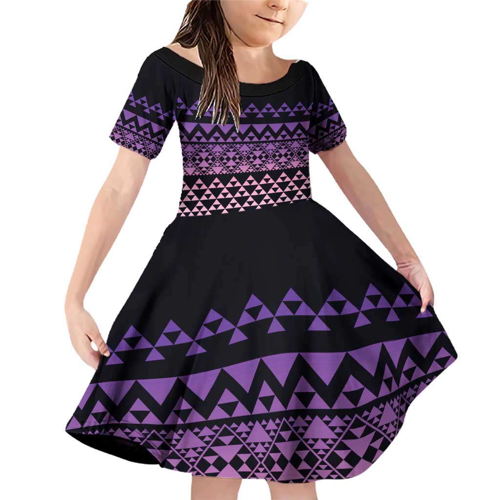 Maori Niho Taniwha Te Wheiao Family Matching Off Shoulder Short Dress and Hawaiian Shirt Waiporoporo - Aussie Hoodie