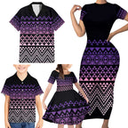 Maori Niho Taniwha Te Wheiao Family Matching Short Sleeve Bodycon Dress and Hawaiian Shirt Waiporoporo - Aussie Hoodie