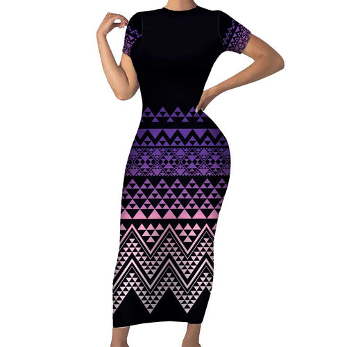 Maori Niho Taniwha Te Wheiao Family Matching Short Sleeve Bodycon Dress and Hawaiian Shirt Waiporoporo - Aussie Hoodie