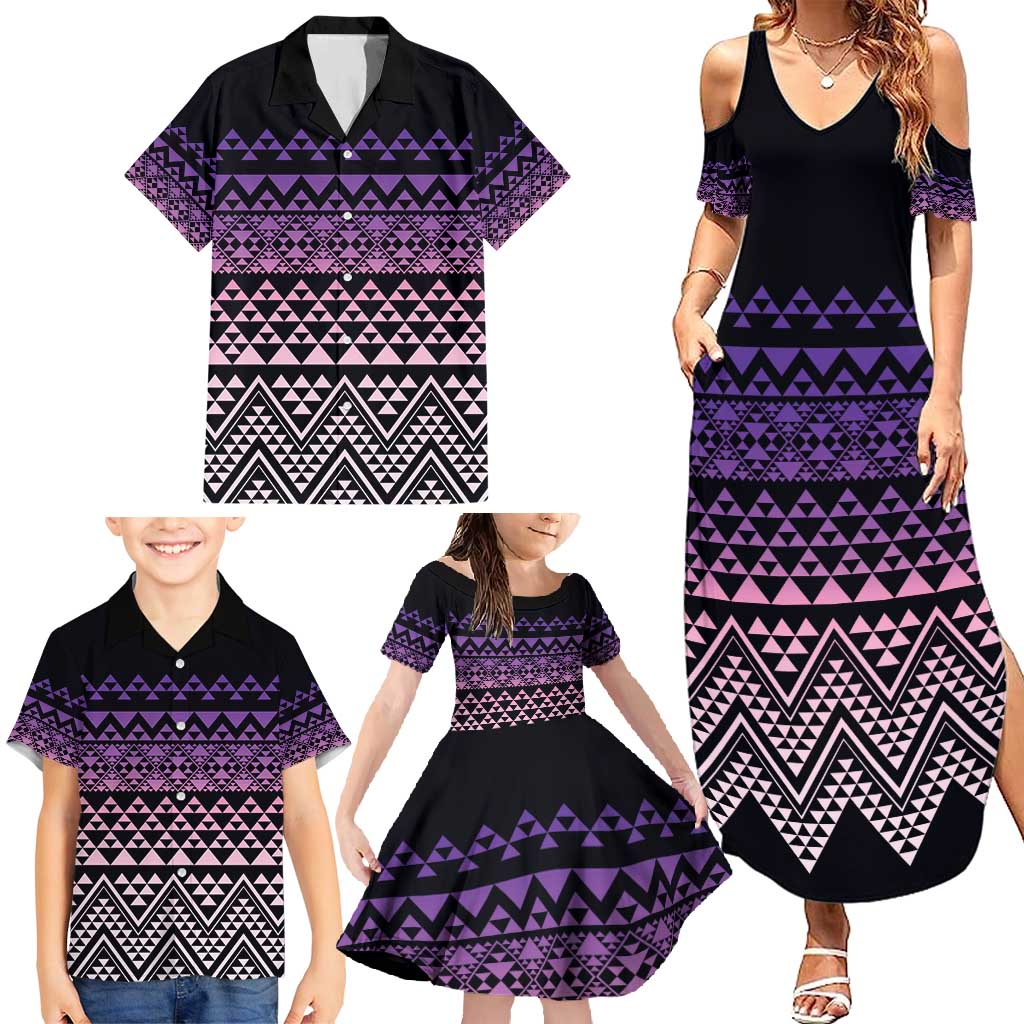 Maori Niho Taniwha Te Wheiao Family Matching Summer Maxi Dress and Hawaiian Shirt Waiporoporo - Aussie Hoodie