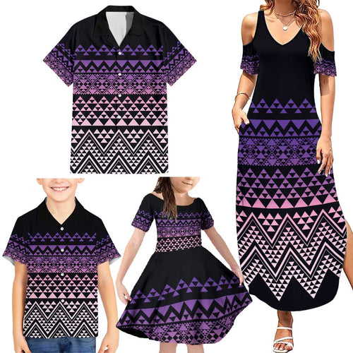 Maori Niho Taniwha Te Wheiao Family Matching Summer Maxi Dress and Hawaiian Shirt Waiporoporo - Aussie Hoodie