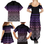 Maori Niho Taniwha Te Wheiao Family Matching Summer Maxi Dress and Hawaiian Shirt Waiporoporo - Aussie Hoodie