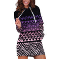 Maori Niho Taniwha Te Wheiao Hoodie Dress Waiporoporo - Aussie Hoodie