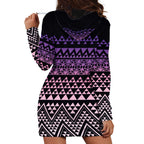 Maori Niho Taniwha Te Wheiao Hoodie Dress Waiporoporo - Aussie Hoodie