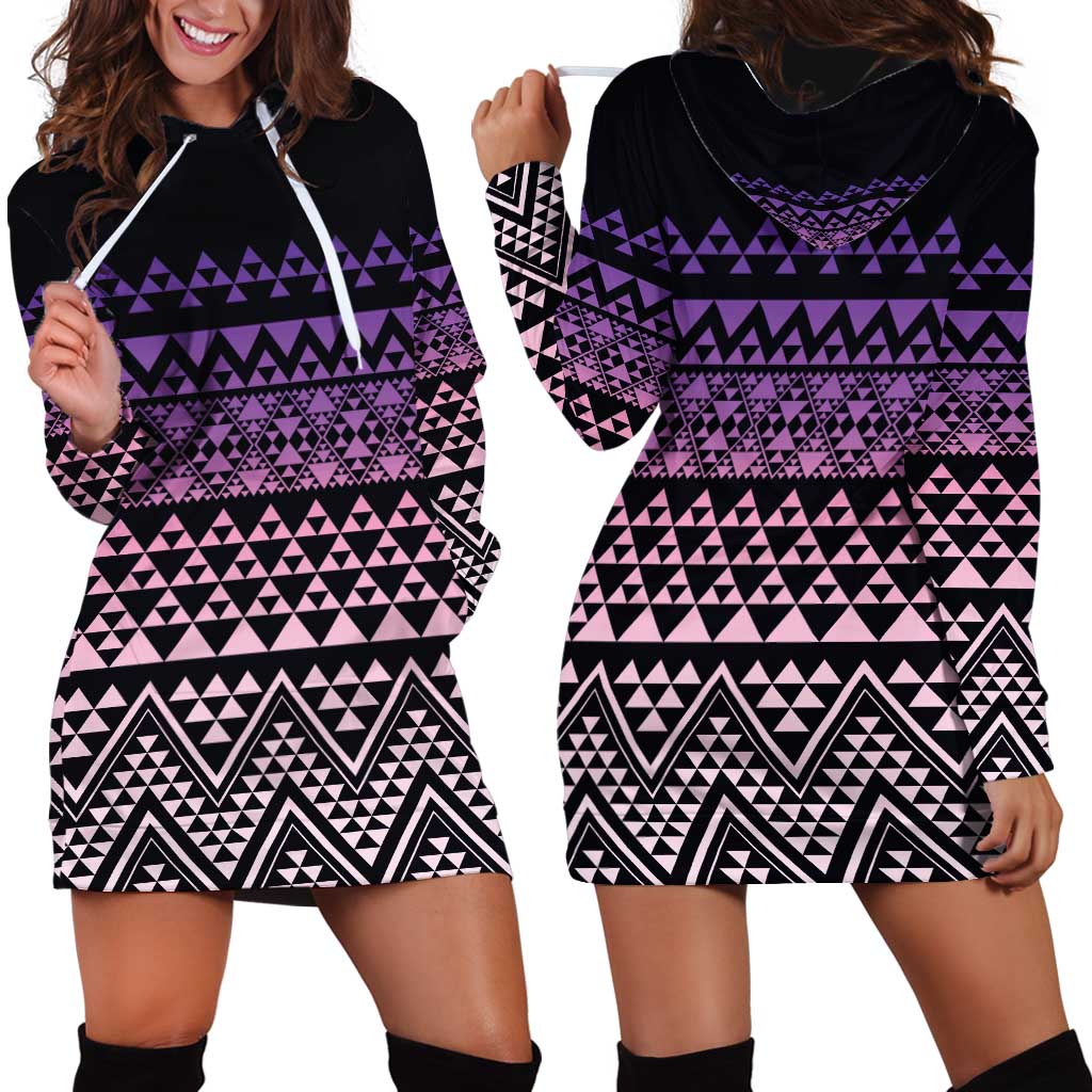 Maori Niho Taniwha Te Wheiao Hoodie Dress Waiporoporo - Aussie Hoodie