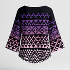 Maori Niho Taniwha Te Wheiao Kimono Sleeve Blouse Waiporoporo - Aussie Hoodie