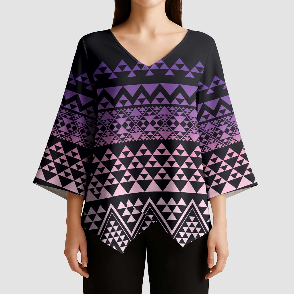 Maori Niho Taniwha Te Wheiao Kimono Sleeve Blouse Waiporoporo - Aussie Hoodie