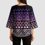 Maori Niho Taniwha Te Wheiao Kimono Sleeve Blouse Waiporoporo - Aussie Hoodie