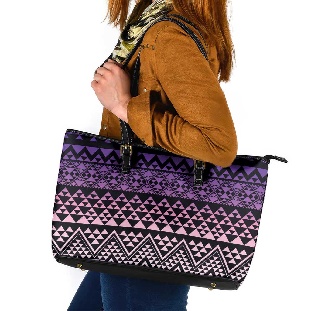 Maori Niho Taniwha Te Wheiao Leather Tote Bag Waiporoporo - Aussie Hoodie