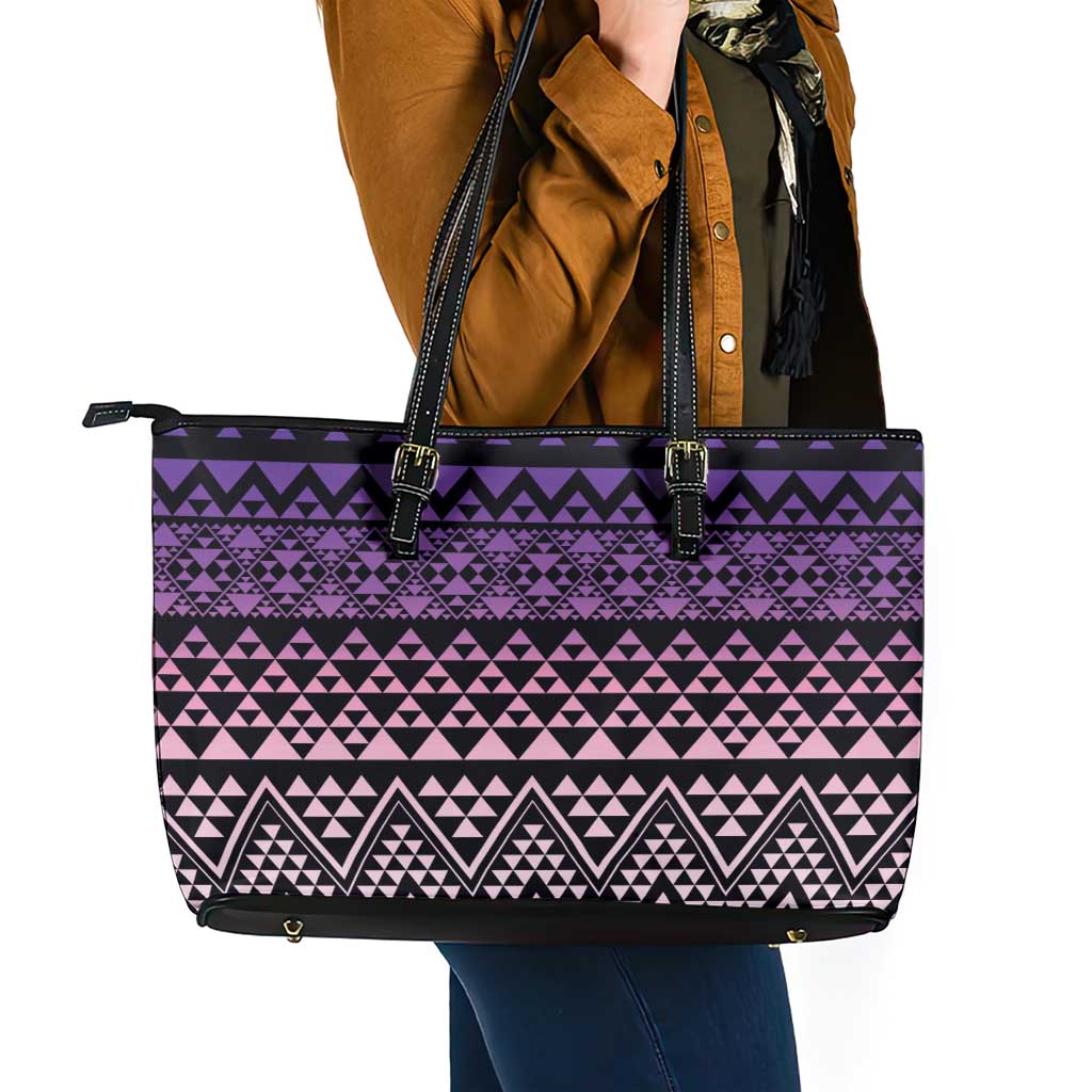 Maori Niho Taniwha Te Wheiao Leather Tote Bag Waiporoporo - Aussie Hoodie
