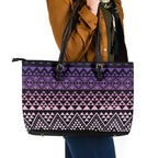 Maori Niho Taniwha Te Wheiao Leather Tote Bag Waiporoporo - Aussie Hoodie