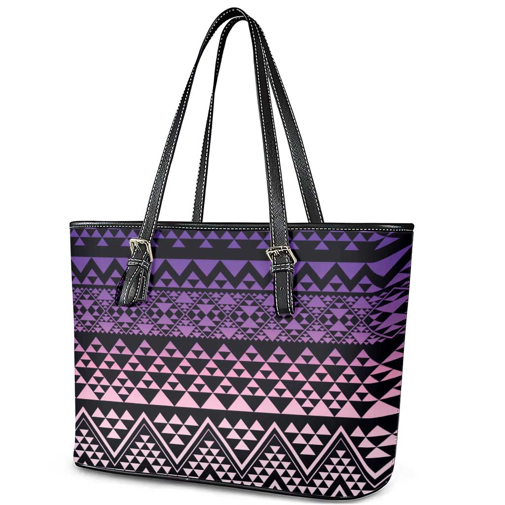 Maori Niho Taniwha Te Wheiao Leather Tote Bag Waiporoporo - Aussie Hoodie