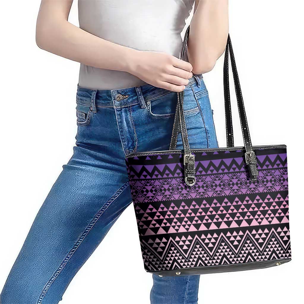 Maori Niho Taniwha Te Wheiao Leather Tote Bag Waiporoporo - Aussie Hoodie