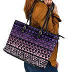 Maori Niho Taniwha Te Wheiao Leather Tote Bag Waiporoporo - Aussie Hoodie