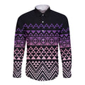 Maori Niho Taniwha Te Wheiao Long Sleeve Button Shirt Waiporoporo - Aussie Hoodie