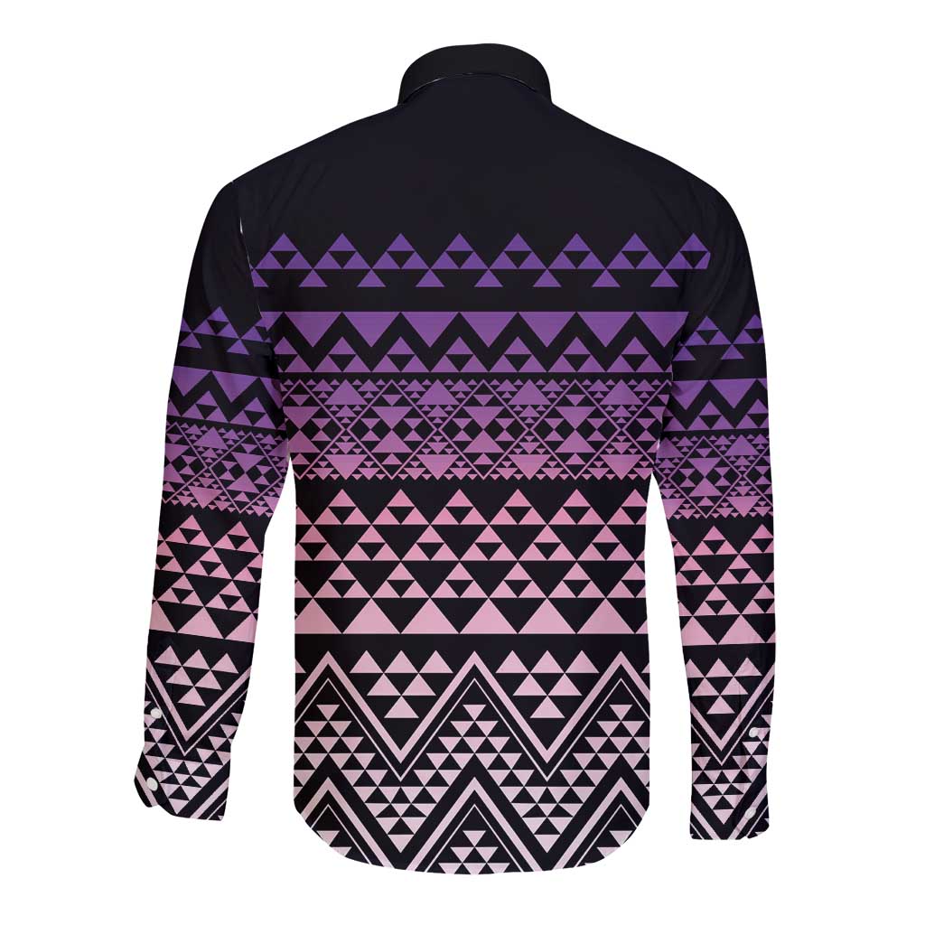 Maori Niho Taniwha Te Wheiao Long Sleeve Button Shirt Waiporoporo - Aussie Hoodie